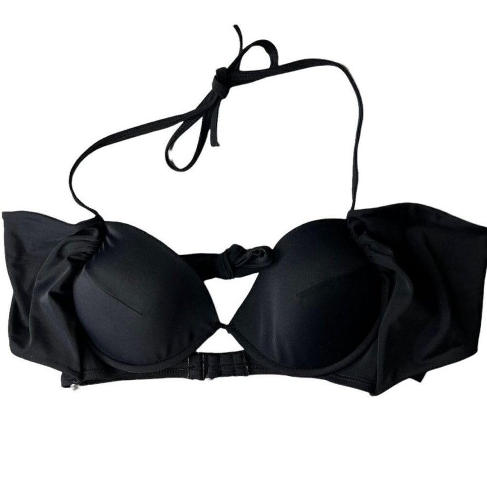 Sundazed Womens 36 C Halter Bikini Swim Suit Top Black Padded